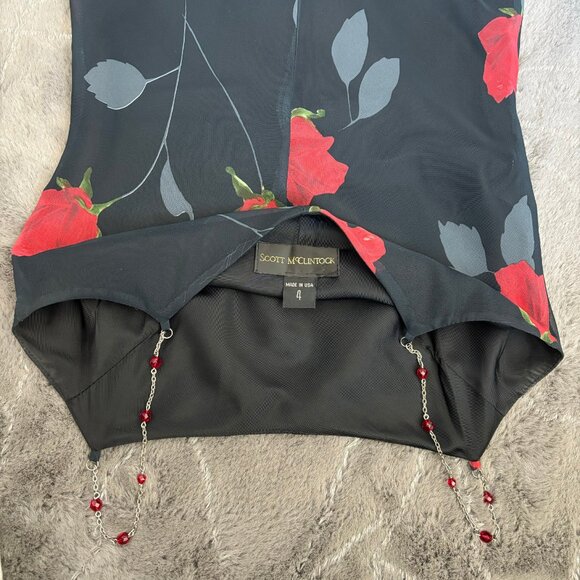 Scott McClintock Floral Vintage Slip on Maxi Dress with Beaded Straps Size 4 - Picture 6 of 8